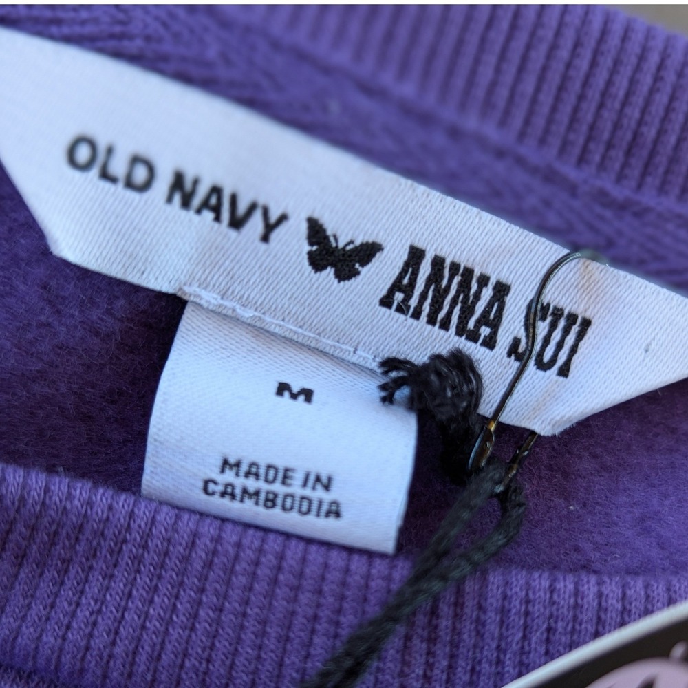 Old Navy x Anna Sui Cropped Fleece Graphic Sweatshirt NWT - Picture 8 of 14